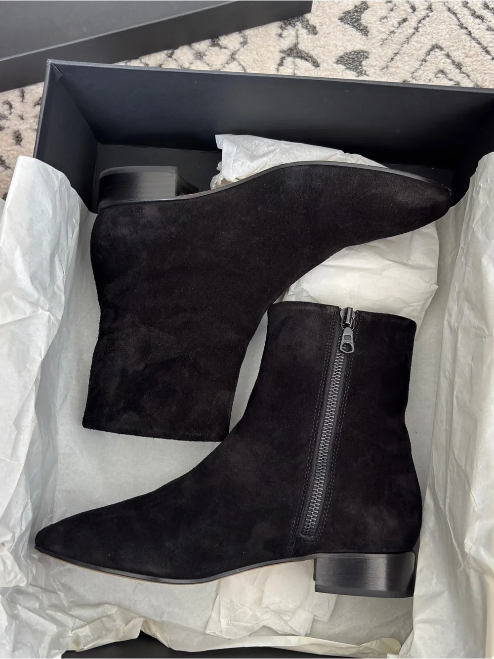 Rag & Bone Aslen Flat Booties 35/5 Black Suede